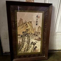 Vintage Japanese Shell Art Shadow Box