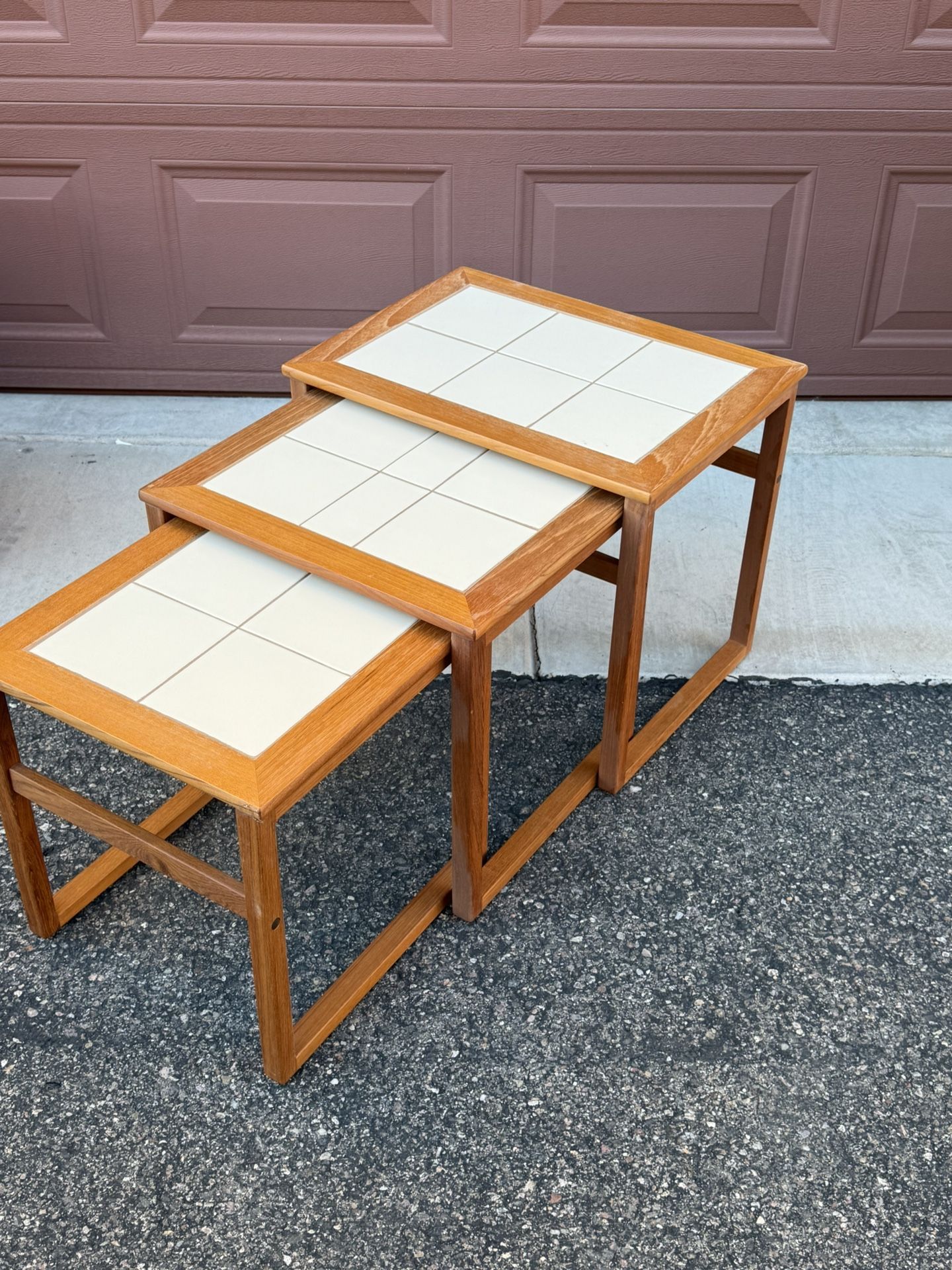 Mid-Century Danish Teak Nesting Tables – Made in Denmark