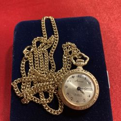 14K Gold French Antique Enamel Pocket Watch(The chain is gold-plated, 1/20 12K)