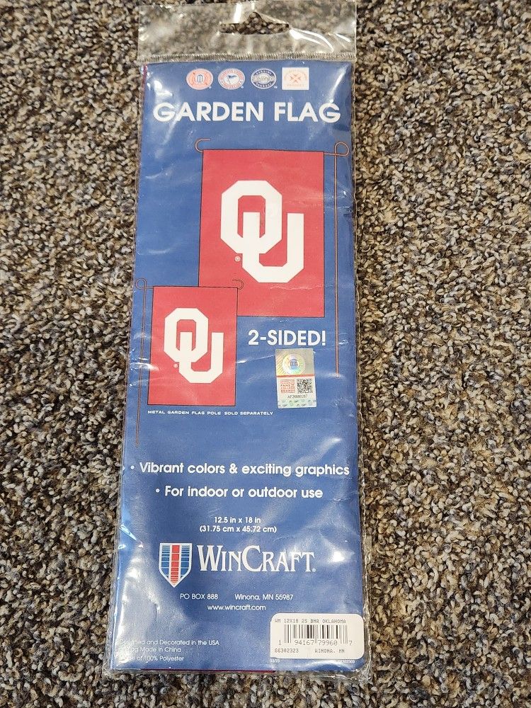 New Oklahoma Sooner Garden Flag 12x18
