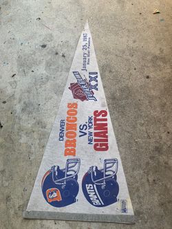 1986 BRONCOS vs GIANTS at rose bowl , Pasadena. Pennant