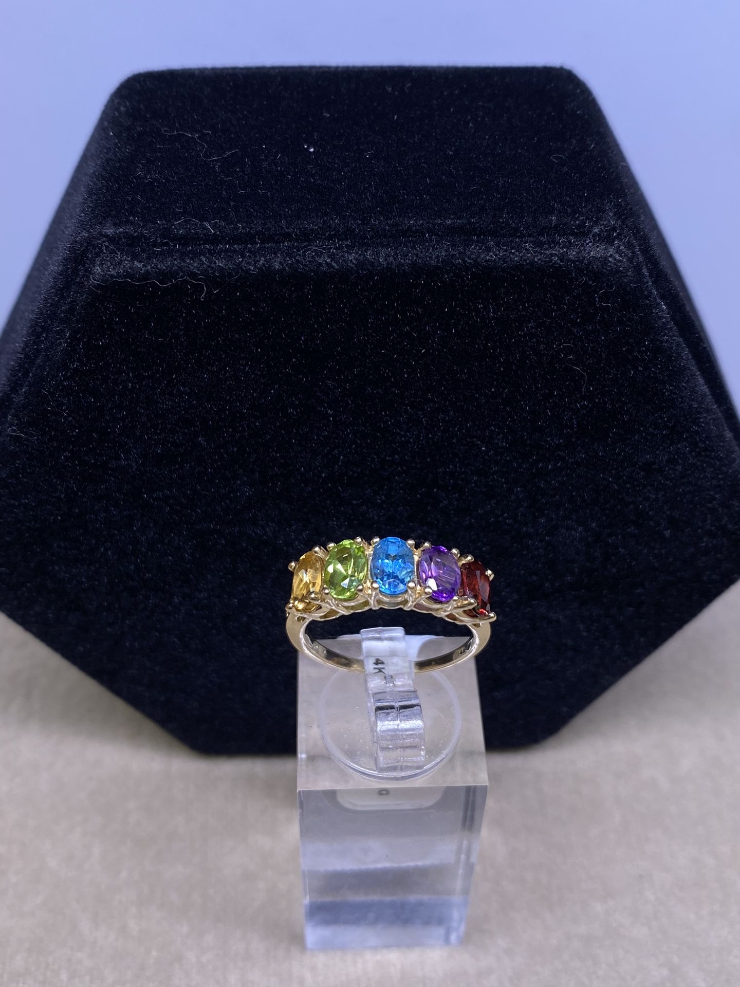 14K Multi Gems ring 