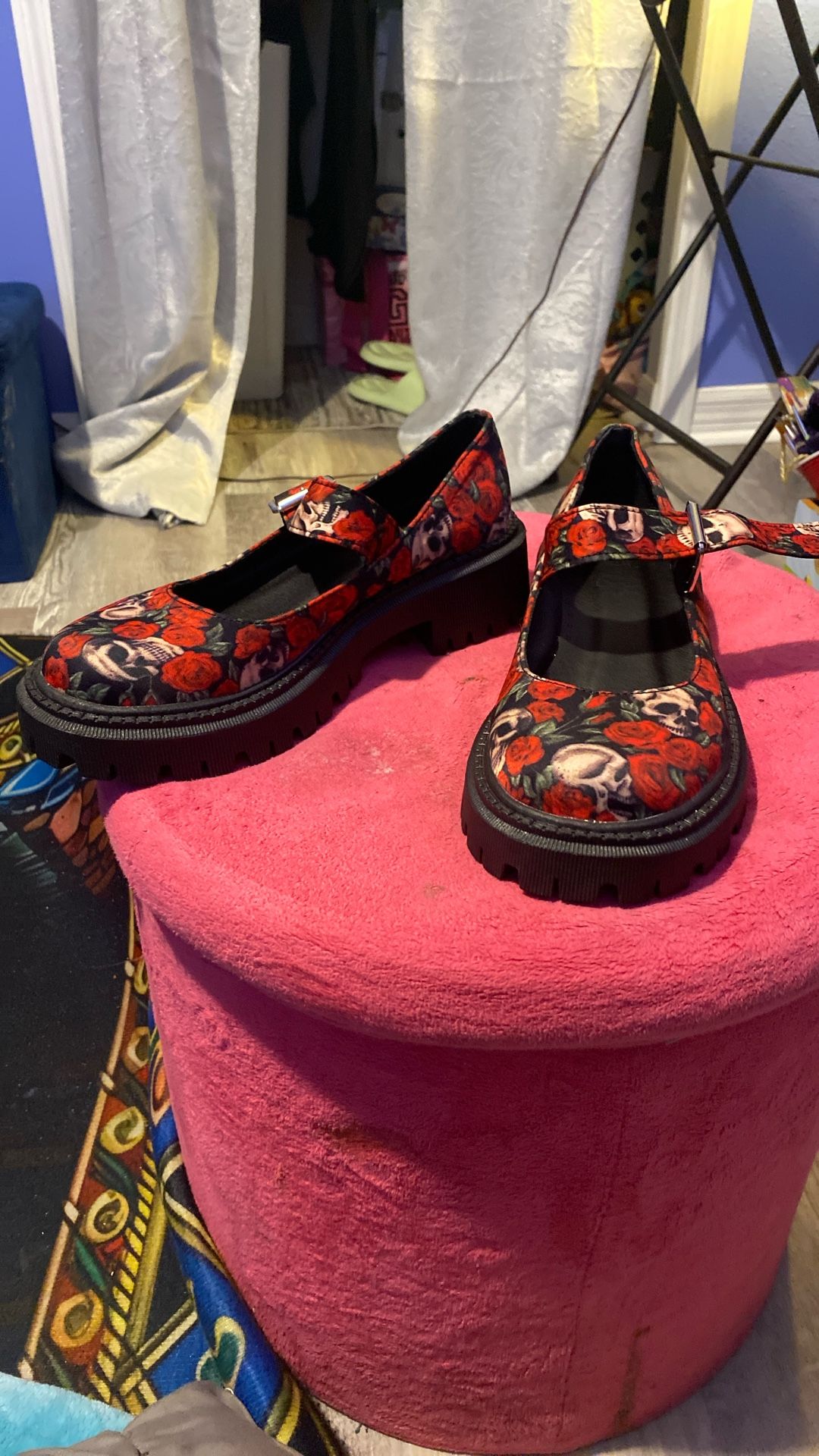 Ladies Skull Rose Print