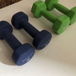 Dumbbells Vinyl/Rubber Coated Set Of 6 Lbs. and 7 Lbs. Total 26 Lbs. Workout/Home Gym