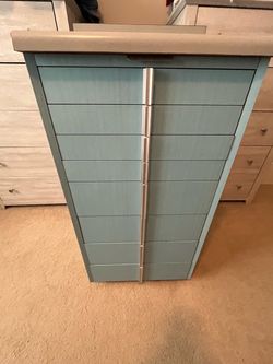 19x18x41 Tall Blue Multi-Drawer Storage Cabinet