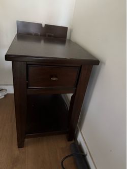 Solid Wood Nightstand / Side Table with USB Charging Port – Ashley Furniture Style