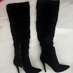 Forever 21 Black suede over the knee high boots