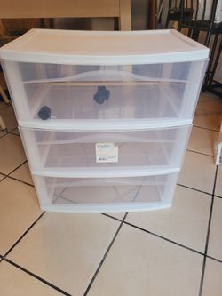 White plastic dresser