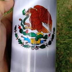 20 oz Costom Stainless Mexican Flag Tumbler 