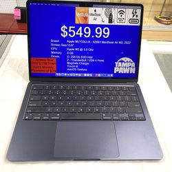 Apple MLY33LL/A MacBook Air M2, 2022 13.6” Laptop Ventura (contact info removed), 8Gb, 256Gb SSD Hdd TPW016271