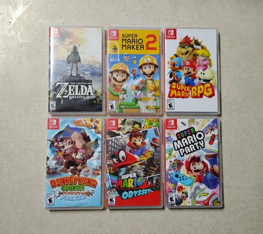 SWITCH GAMES ZELDA,MARIO ODYSSEY,DONKEY KONG,MARIO PARTY