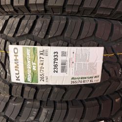 265/70/17 Kumho Road Venture RT New Set Of Tires 