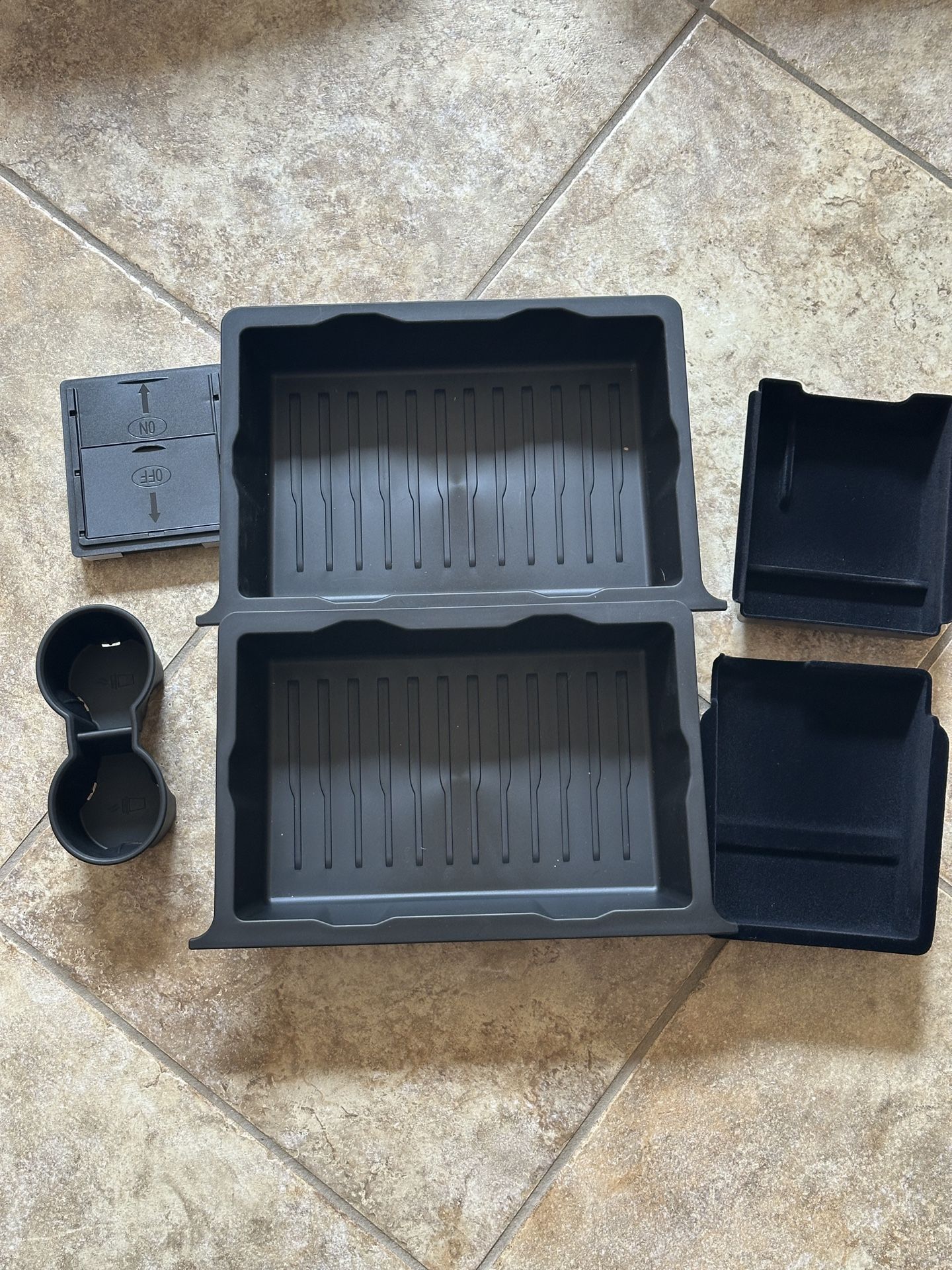 Center Console Organizer Tray 5PCS for Tesla Model Y Accessories 2024-2020(Not Fit 2024 2025 Model Y Juniper) Armrest Storage Tray, Hidden Storage Box