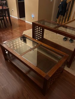 Wood coffee table and sofa table