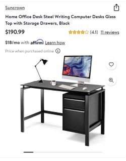 Black Glass Desk