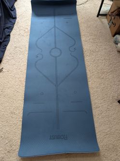 Yoga Mat - 1/4" Thick Non-Slip Mat with Position Lines and Texture Surface - Includes Strap and Storage Bag - TPE Eco-Friendly, Sweat-Proof