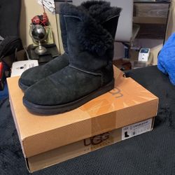 Used Black UGG Australian Women’s Baliey Button Black Boots