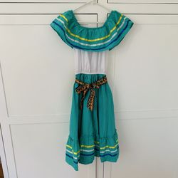 2 Girls Unik Mexican Cinco De Mayo Style Fiesta Folk Dress Size 12 