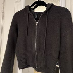 Grey cropped hoodie jacket – Forever 21 Size Small
