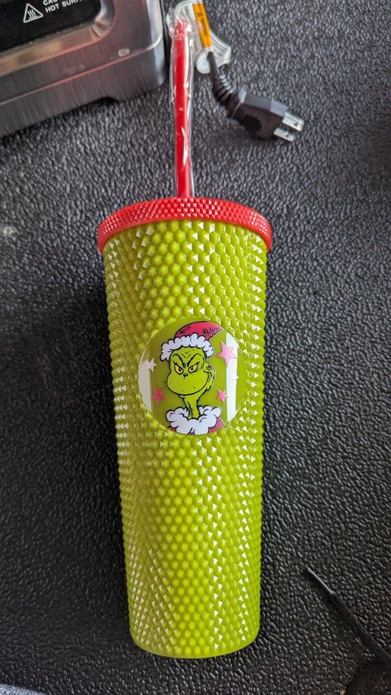 24oz Grinch Studded Tumbler
