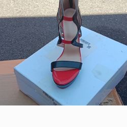Red and Black Women Heels 
