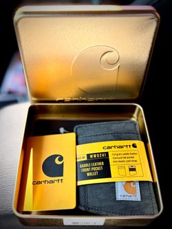 Carhartt Saddle Leather Front Pocket Wallet w/Tin Can