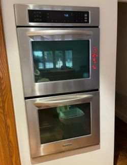 Kitchen Aid Electric Built In Stainless Steel Double Wall Oven 27”