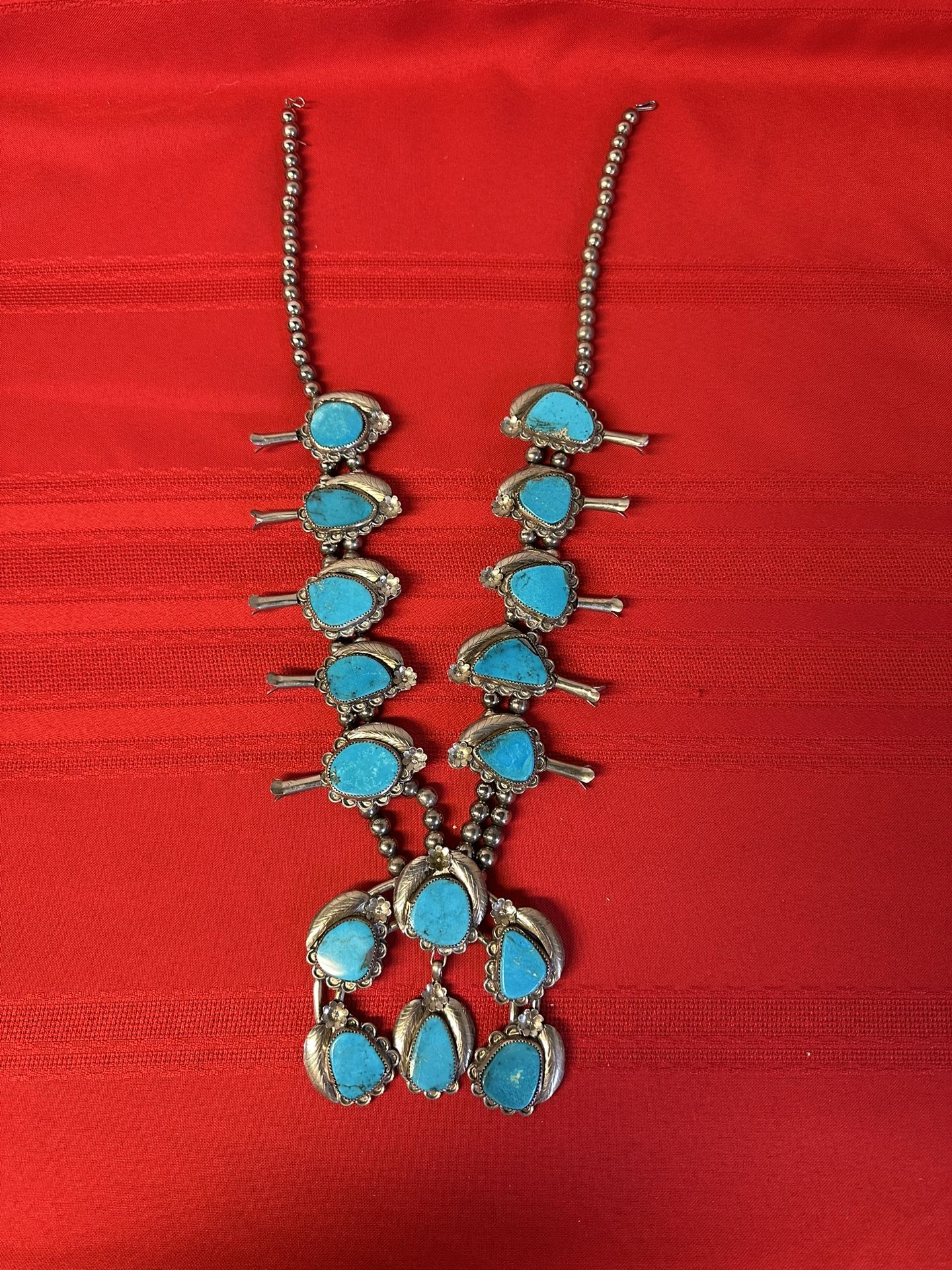 ALPACA SILVER SQUASH BLOSSOM NECKLACE