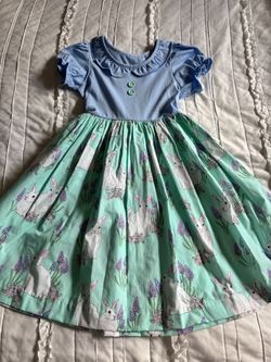 Eleanor Rose Girls Size 10-12 Bunny Short Sleeve Dress