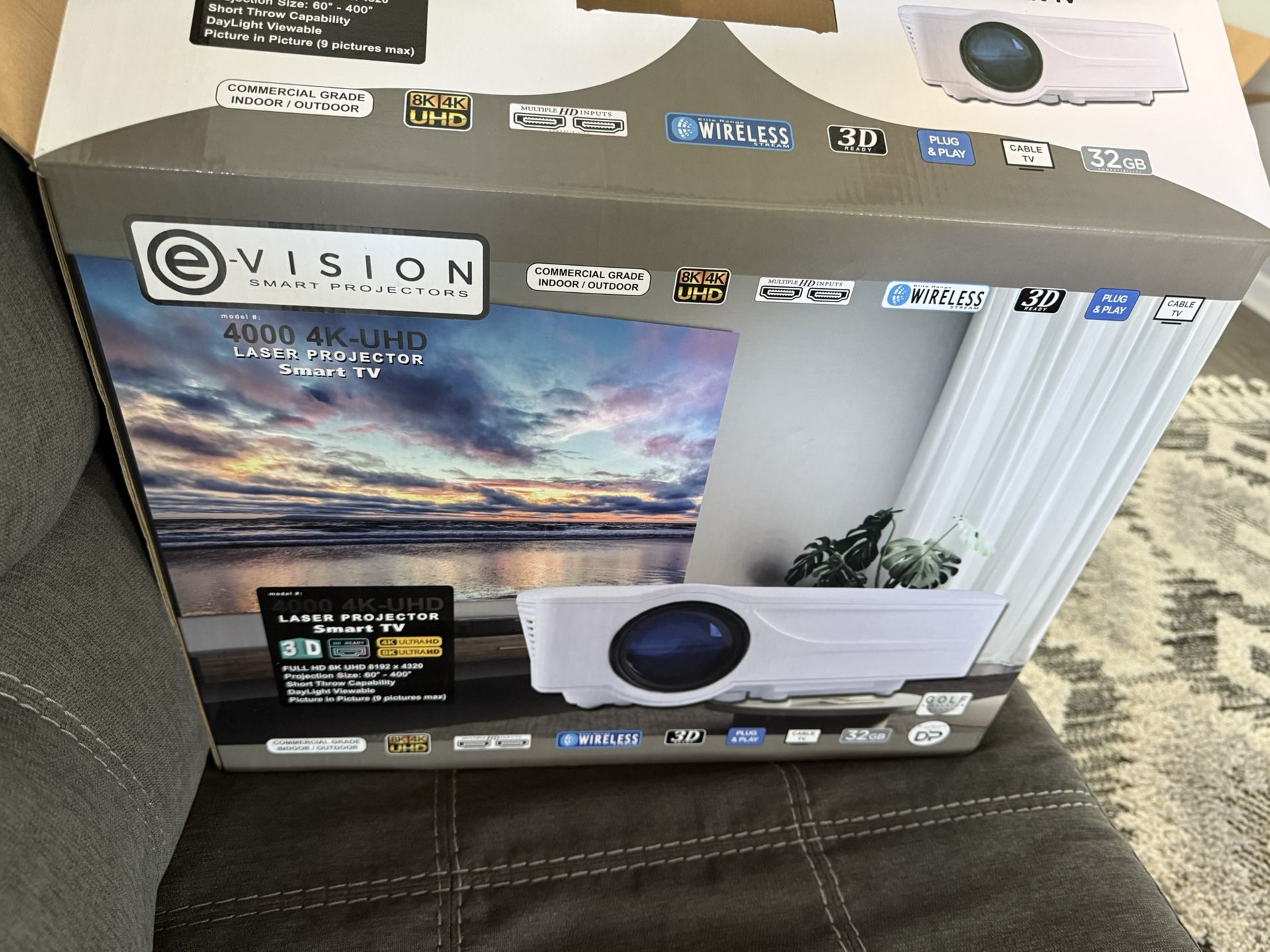 Brand New Evision Smart Projectors 4000 4k