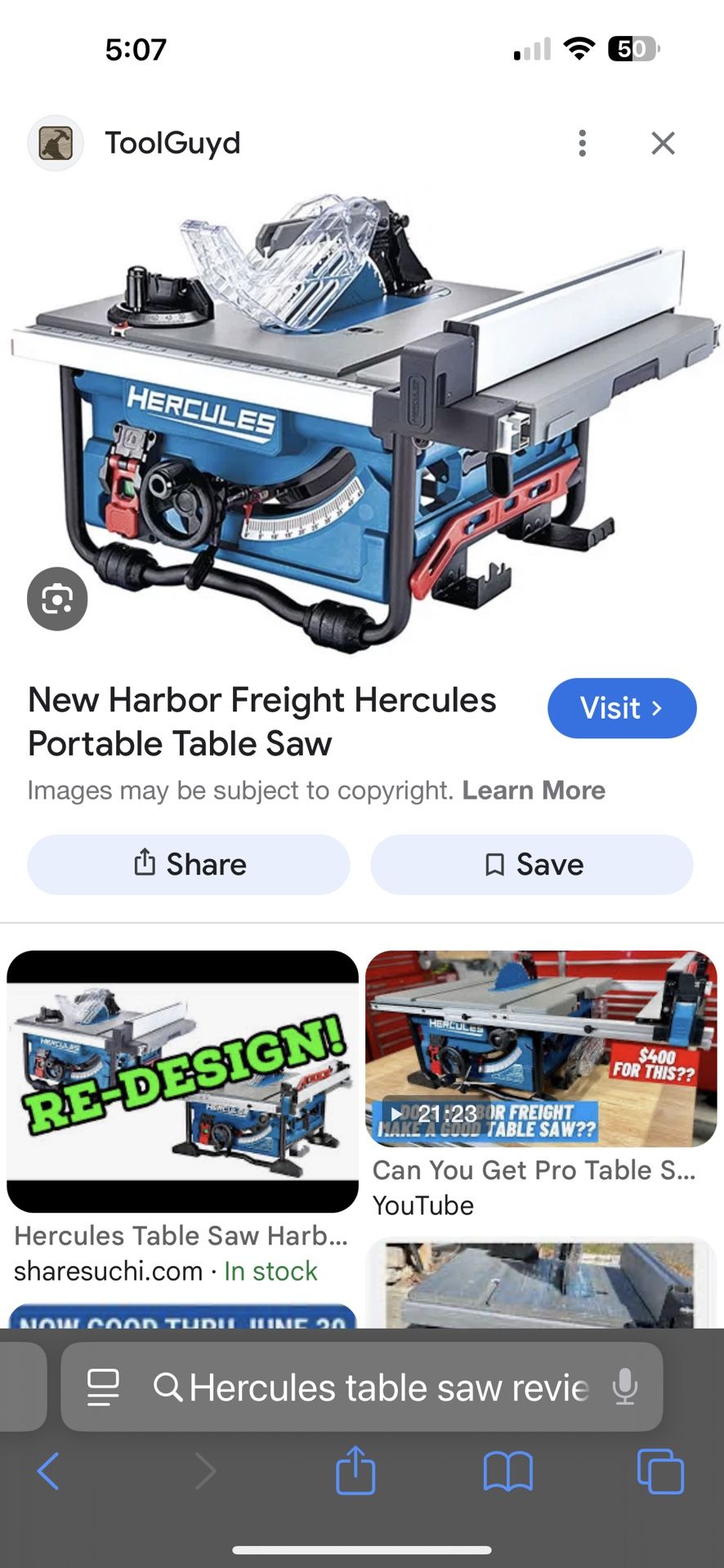Table Saw $150