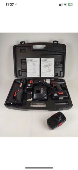 Craftsman 19.2V Set 1/2" Drill + 3/8" tub spout with diverRight Angle + 2 Batteries + Charger + Case