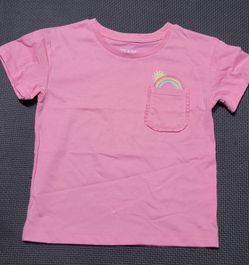 Girls Rainbow Embroidered Pocket Tee $3 (One Available In Size 4)