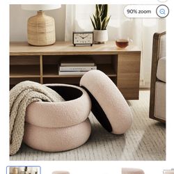 Mainstays Bounce Cloud Storage Ottoman, Blush