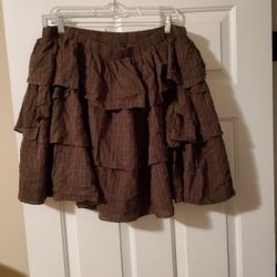 Perfectly Priscilla  Brown Mini Skort Size 2XL