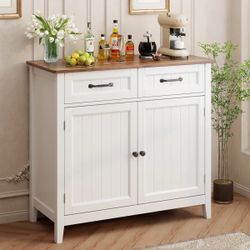 32'' Kitchen Storage Island with Drawer and Adjustable Shelf