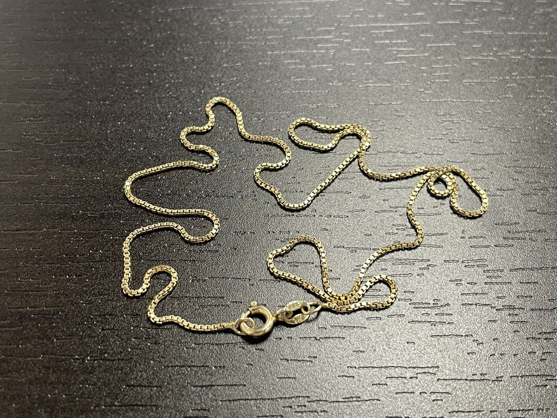 925 Italian Silver Chain Gold Plated Length 18” Weight 2.7 Grams