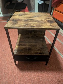 Side Table with Fabric Drawer