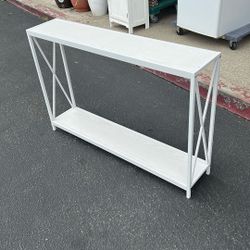 Modern White Metal Console Table