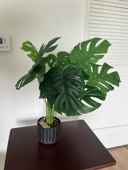 Artificial Monstera Plant with Decorative Pot