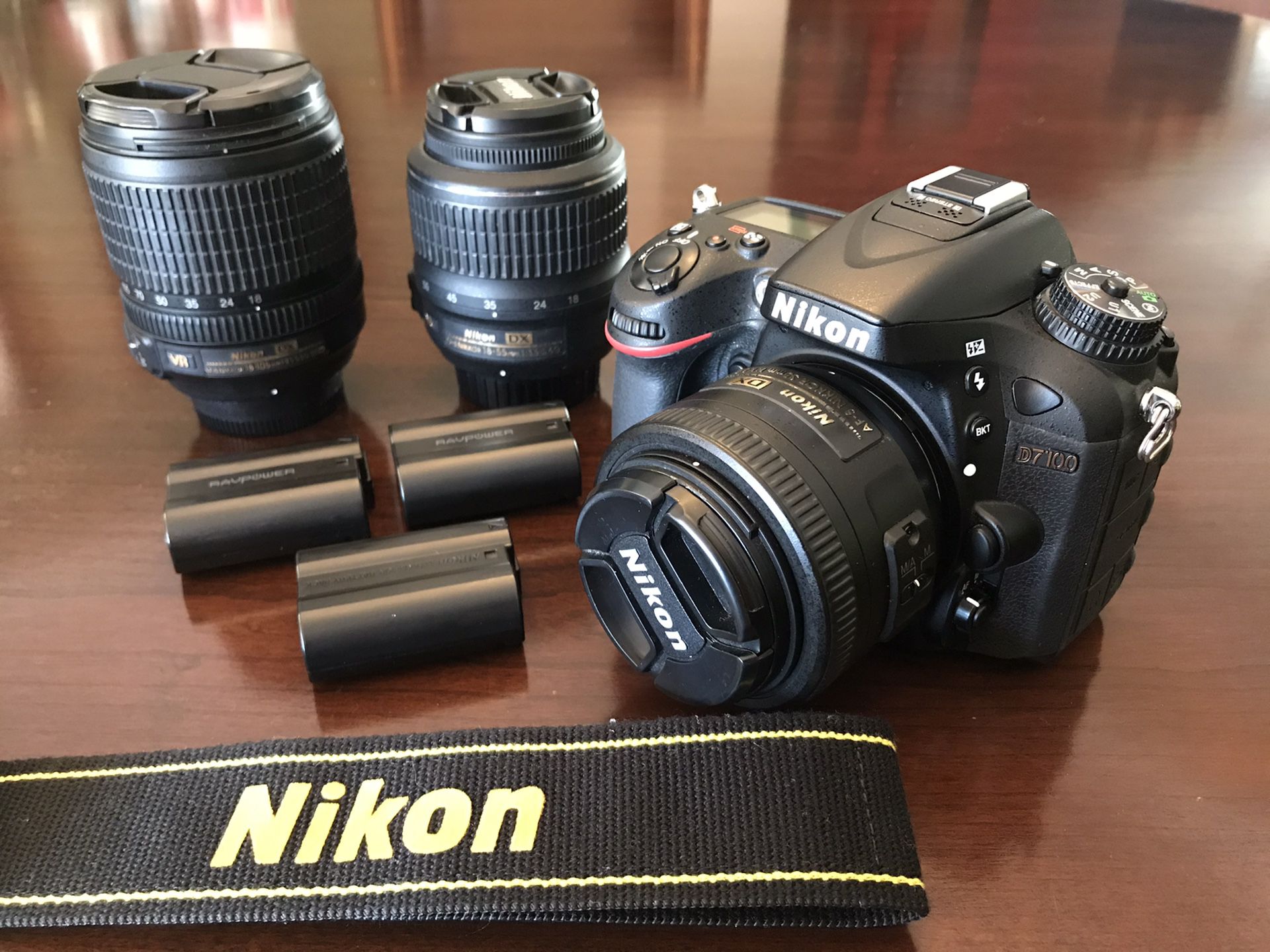 Nikon D7100 DSLR Camera + 3 Nikon lenses + extras