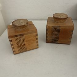 Rustic Vintage Salt And Pepper Shakers
