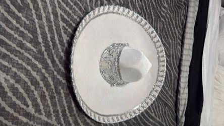 White and Silver Mexican Charro Sombrero
