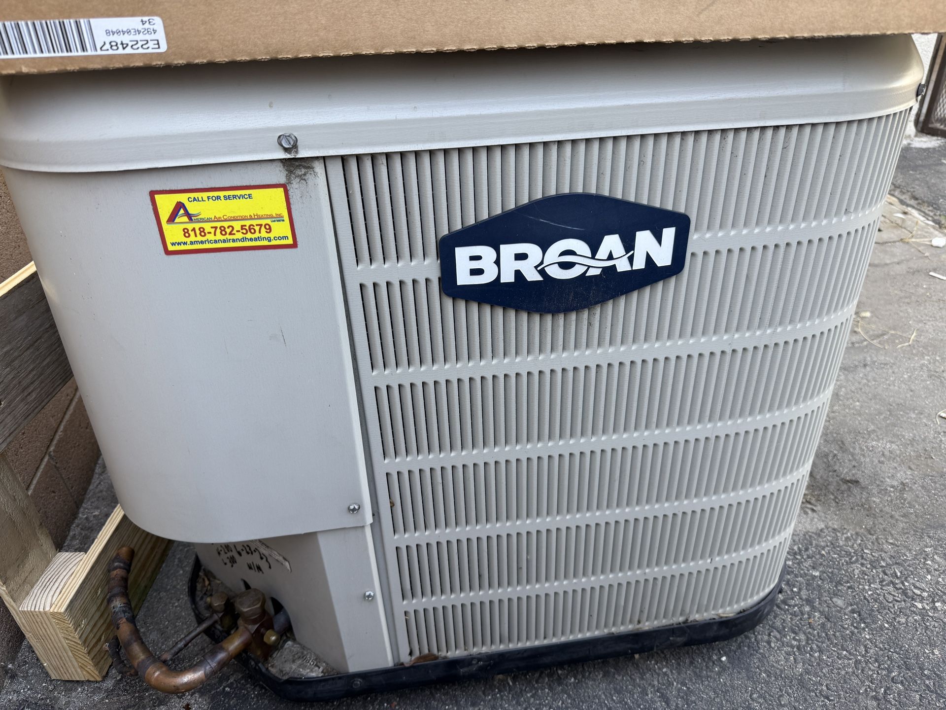 BROAN 4-Ton Outdoor AC Unit – Good Compressor & Fan Motor – $150