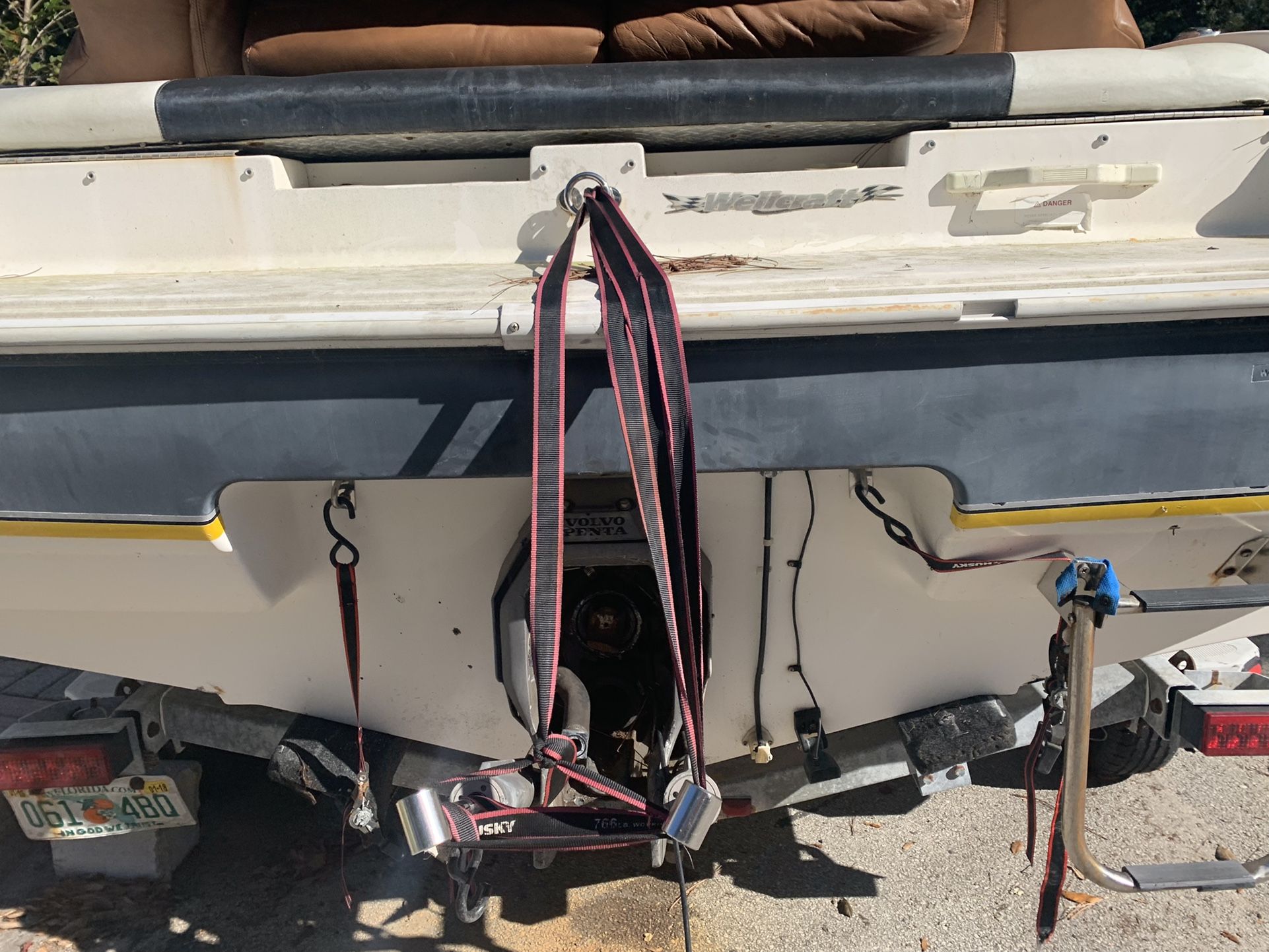 20 foot boat trailer and 17 foot boat that does not run but has the