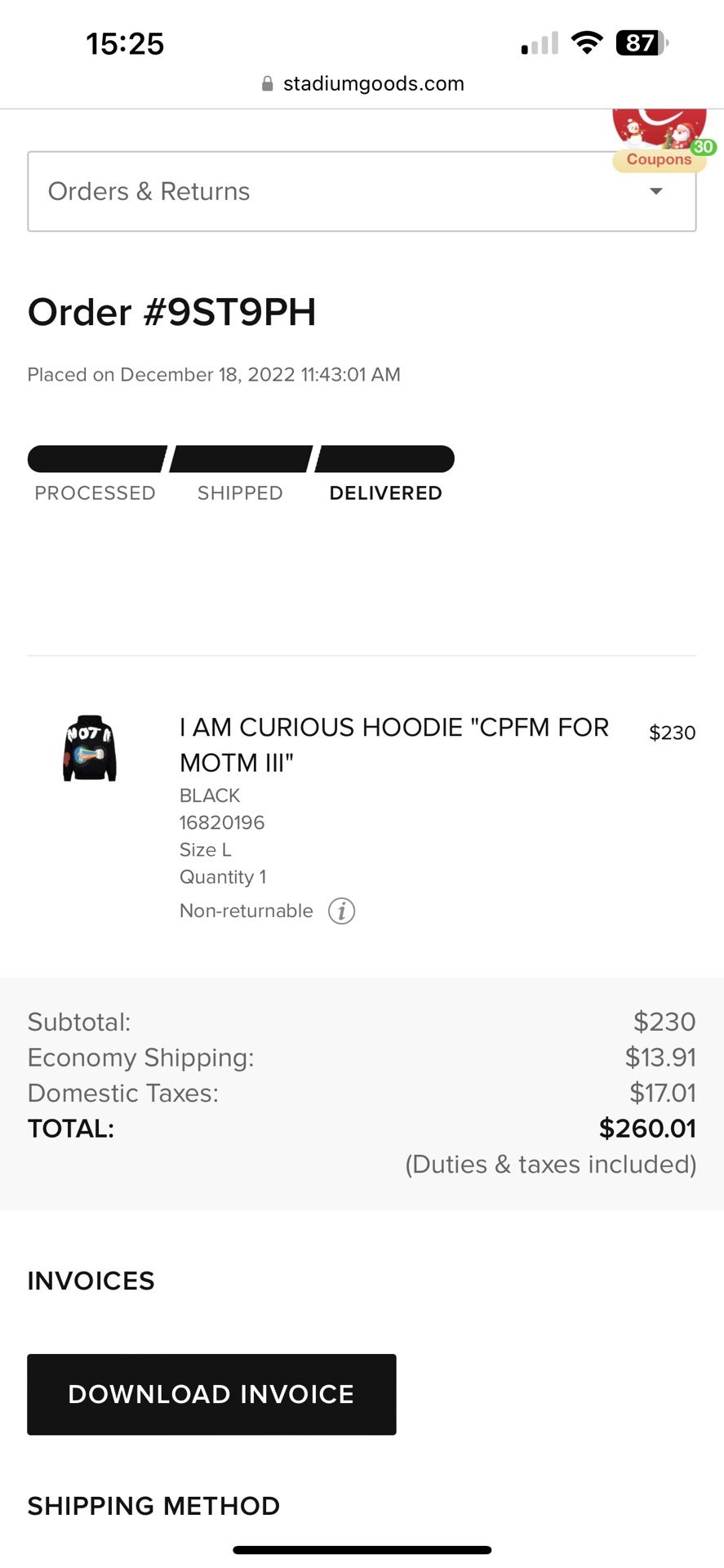 I AM CURIOUS HOODIE "CPFM FOR MOTM III"