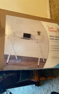 Just Home Writing Desk With Hutch