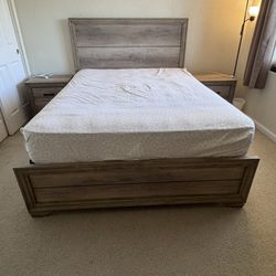 Queen Bed Frame + Mattress + Box Spring
