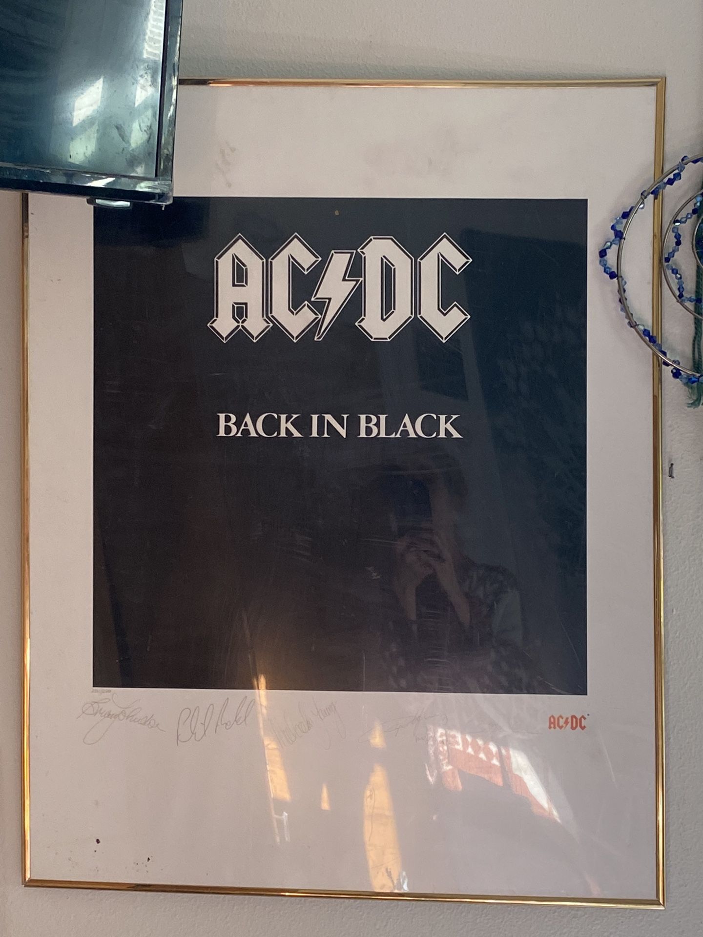 Reproduction signed AC/DC Poster with frame