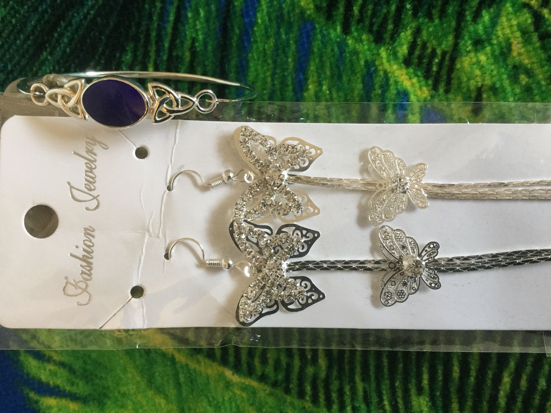 Long Silver butterfly earrings $20. 🌿🦋🌿 Lapis Gemstone Sterling Silver bracelet $30 💎 🌿🦋🌿💎